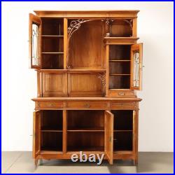 Buffet Art Nouveau Ancien Merisier Gravé Italie XIXe Siècle Original Buffet Art Nouveau Ancien Merisier Gravé Italie XIXe Siècle Original