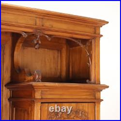 Buffet Art Nouveau Ancien Merisier Gravé Italie XIXe Siècle Original Buffet Art Nouveau Ancien Merisier Gravé Italie XIXe Siècle Original