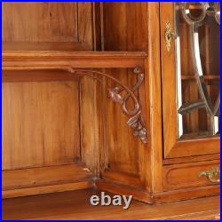 Buffet Art Nouveau Ancien Merisier Gravé Italie XIXe Siècle Original Buffet Art Nouveau Ancien Merisier Gravé Italie XIXe Siècle Original