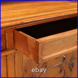 Buffet Art Nouveau Ancien Merisier Gravé Italie XIXe Siècle Original Buffet Art Nouveau Ancien Merisier Gravé Italie XIXe Siècle Original