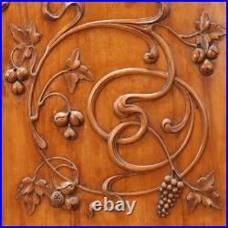 Buffet Art Nouveau Ancien Merisier Gravé Italie XIXe Siècle Original Buffet Art Nouveau Ancien Merisier Gravé Italie XIXe Siècle Original