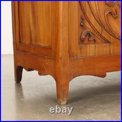 Buffet Art Nouveau Ancien Merisier Gravé Italie XIXe Siècle Original Buffet Art Nouveau Ancien Merisier Gravé Italie XIXe Siècle Original
