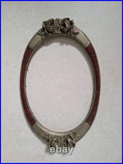 Cadre ancien art nouveau Art Deco Ovale. Cadres Photo En Bois Et Argent Sculpté