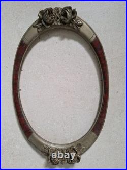 Cadre ancien art nouveau Art Deco Ovale. Cadres Photo En Bois Et Argent Sculpté