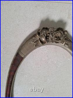 Cadre ancien art nouveau Art Deco Ovale. Cadres Photo En Bois Et Argent Sculpté