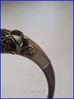 Cadre ancien art nouveau Art Deco Ovale. Cadres Photo En Bois Et Argent Sculpté