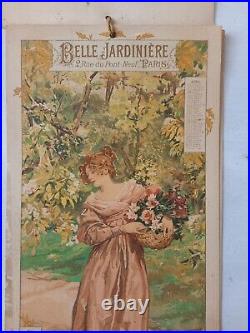 Calendrier 1897 LA BELLE JARDINIERE Belle Epoque Art Nouveau Ancien Publicitaire