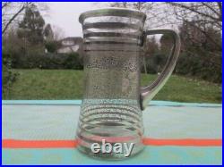 Carafe à eau ancienne incrustation d'argent Art Nouveau