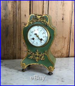 Cartel /pendule / Horloge Ancienne En Bois Ornée De Bronze D'époque Napoléon III