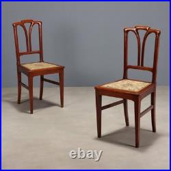 Chaises Art Nouveau Anciennes Tissu Rembourrage XXe Siècle Originales