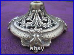 Chandelier Ancien Ajoure Lions Bronze Art Nouveau France