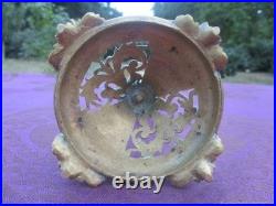 Chandelier Ancien Ajoure Lions Bronze Art Nouveau France