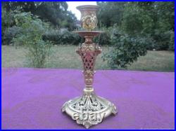 Chandelier Ancien Ajoure Lions Bronze Art Nouveau France