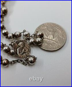Chapelet ancien 1910 argent massif antique Art Nouveau solid silver holy rosary