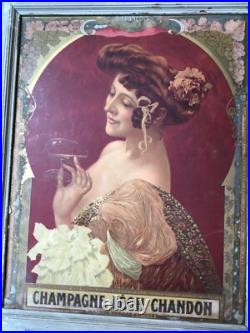 Chromo Publicité Ancien 1900 Champagne Leon Chandon Femme Art Nouveau Dlg Mucha Chromo Publicité Ancien 1900 Champagne Leon Chandon Femme Art Nouveau Dlg Mucha