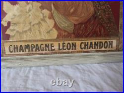 Chromo Publicité Ancien 1900 Champagne Leon Chandon Femme Art Nouveau Dlg Mucha Chromo Publicité Ancien 1900 Champagne Leon Chandon Femme Art Nouveau Dlg Mucha