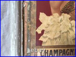 Chromo Publicité Ancien 1900 Champagne Leon Chandon Femme Art Nouveau Dlg Mucha Chromo Publicité Ancien 1900 Champagne Leon Chandon Femme Art Nouveau Dlg Mucha