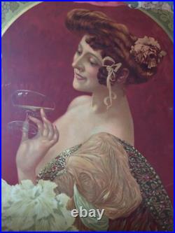 Chromo Publicité Ancien 1900 Champagne Leon Chandon Femme Art Nouveau Dlg Mucha Chromo Publicité Ancien 1900 Champagne Leon Chandon Femme Art Nouveau Dlg Mucha