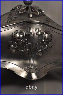 Coffret Ancien Etain Art Nouveau Wmf Signed Silvered Putter Jugendstil Box