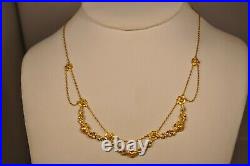 Collier Draperie Ancien Art Nouveau Or Massif 18k Antique Solid Gold Necklace