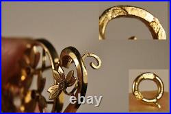 Collier Pendentif Ancien Art Nouveau Or Massif 18k Broche Antique Solid Gold Nec