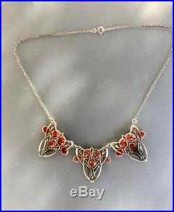 Collier ancien art nouveau émail / antique art nouveau enamel necklace
