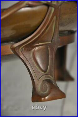 Coupe Bronze Ancien Art Nouveau Antique Centerpiece