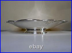 Coupe pied ancienne argent massif poinçon 800 orfèvre plat creux silver 453 gm