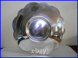 Coupe pied ancienne argent massif poinçon 800 orfèvre plat creux silver 453 gm