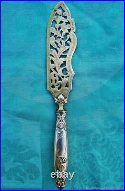 Couteau ancien Spatule de service Oeillets Argent Art Nouveau Franz Antique knif