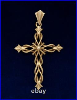 Croix ancienne pendentif ancien art nouveau or jaune 18 carats 750 18K