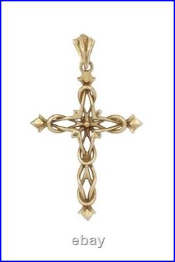Croix ancienne pendentif ancien art nouveau or jaune 18 carats 750 18K