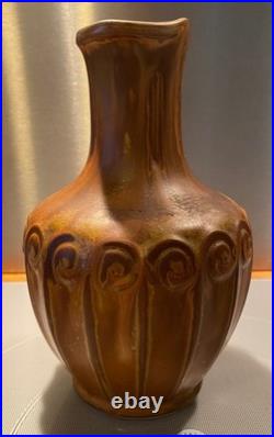 Denbac, carafe en céramique ancienne et mugs Art Nouveau, vers 1900