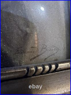 ÉDOUARD BISSON 1856-1945 / Ancien Tableau Aquarelle Art Nouveau Peintre Côté