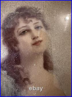 ÉDOUARD BISSON 1856-1945 / Ancien Tableau Aquarelle Art Nouveau Peintre Côté