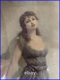 ÉDOUARD BISSON 1856-1945 / Ancien Tableau Aquarelle Art Nouveau Peintre Côté