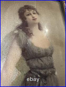 ÉDOUARD BISSON 1856-1945 / Ancien Tableau Aquarelle Art Nouveau Peintre Côté