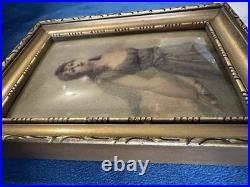 ÉDOUARD BISSON 1856-1945 / Ancien Tableau Aquarelle Art Nouveau Peintre Côté