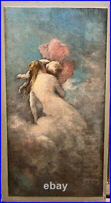 Ecole Française Du 19ème Allégorie De l'Amour tableau ancien art nouveau Ecole Française Du 19ème Allégorie De l'Amour tableau ancien art nouveau