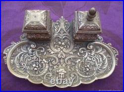 Encrier Ancien Art Nouveau Bronze Antique Art Nouveau Bronze Inkwell