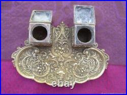 Encrier Ancien Art Nouveau Bronze Antique Art Nouveau Bronze Inkwell