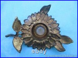 Encrier Tournesole Ancien Bronze Art Nouveau France