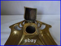 Encrier ancien en bronze doré style art nouveau