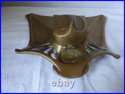 Encrier ancien en bronze doré style art nouveau