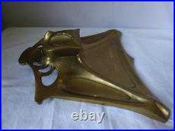 Encrier ancien en bronze doré style art nouveau