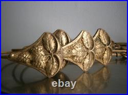 Ensemble 4 Embrasses rideaux Art Nouveau Bronze doré 1900 décor Végétal Ancien