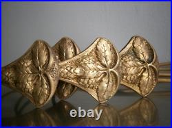 Ensemble 4 Embrasses rideaux Art Nouveau Bronze doré 1900 décor Végétal Ancien