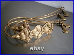 Ensemble 4 Embrasses rideaux Art Nouveau Bronze doré 1900 décor Végétal Ancien