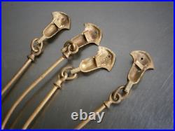 Ensemble 4 Embrasses rideaux Art Nouveau Bronze doré 1900 décor Végétal Ancien