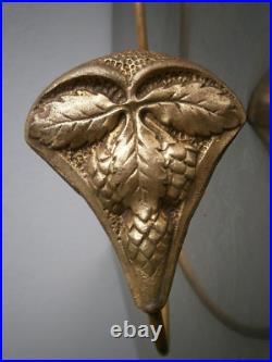 Ensemble 4 Embrasses rideaux Art Nouveau Bronze doré 1900 décor Végétal Ancien